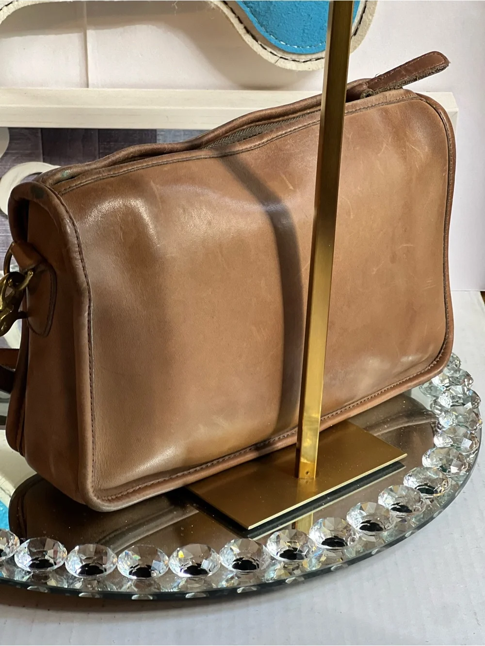 Coach Vintage NYC Companion Bag Putty Glove Tanned Leather Crossbody 70s 80s USA